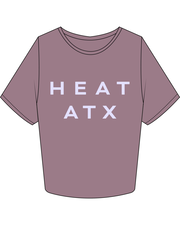 The Crop Tee - Mauve - Heat Bootcamp - Center Chest Stacked - ATX - Lavender