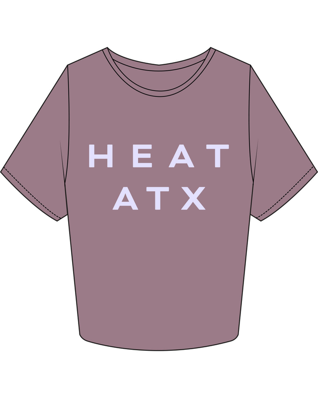 The Crop Tee - Mauve - Heat Bootcamp - Center Chest Stacked - ATX - Lavender