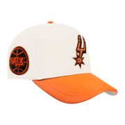 San Antonio Spurs Men's Pro Standard Basketball Leather Adjustable Cap - White and Orange