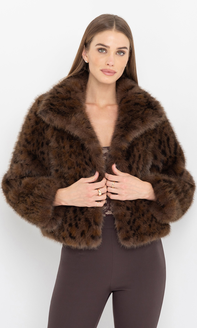 Lexy Leopard Faux Fur Jacket
