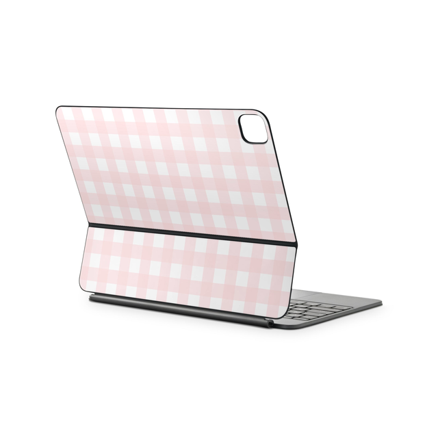 Pink Gingham Magic Keyboard Skin for iPad