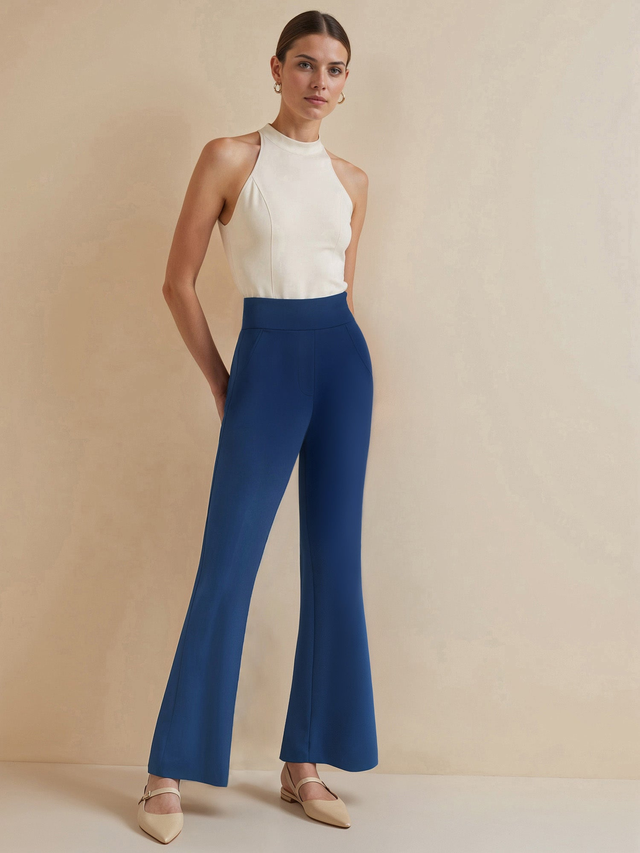 Tall Ponte Flare High Rise Pant
