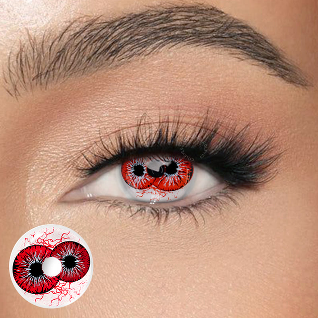 Coleyes Double Vision Red 1-Day/1-Year Cosplay Colored Contacts