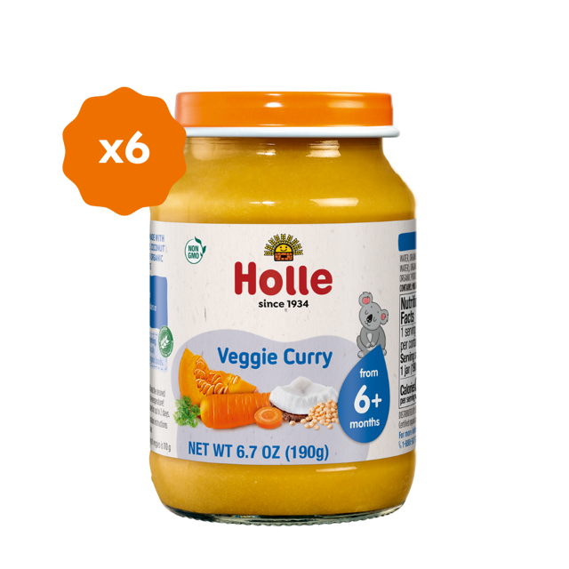 Holle Baby Food Jar - Veggie Curry - 6 Jars