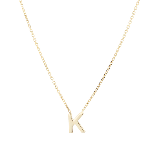9ct Yellow Gold Letter K Pendant