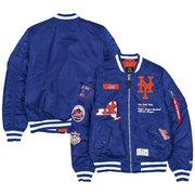 Men's New York Mets New Era x Alpha Industries Royal Full-Zip Bomber Jacket