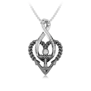 Classic Infinity Heart Anchor Black Plated Pendant Necklace