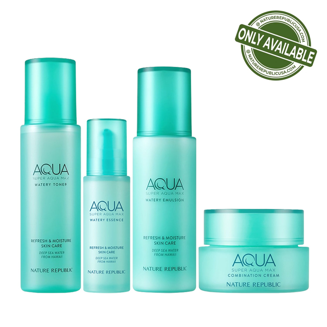 [T-ZONE OILY] Super Aqua Max Combination Watery Cream Set (Toner, Essence, Emulsion & Combination Watery Cream)