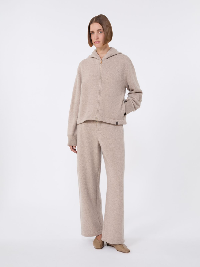 Cashmere and wool jersey sweatshirt - BEIGE