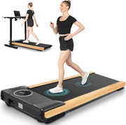 Krisrate 2.5HP Under Desk Walking Pad Treadmill,Expert of Wooden,300Lbs Capacity, 2 in 1 Portable Treadmill w/ Remote Control&LE