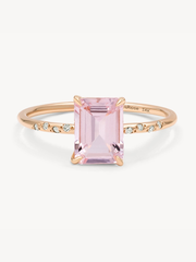 Large Starry Morganite Ring
