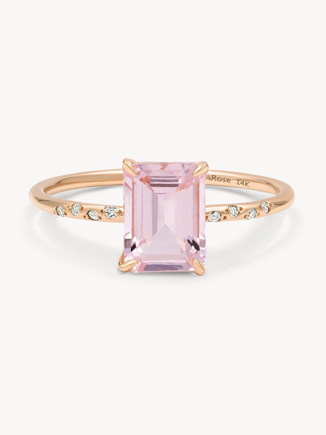 Large Starry Morganite Ring