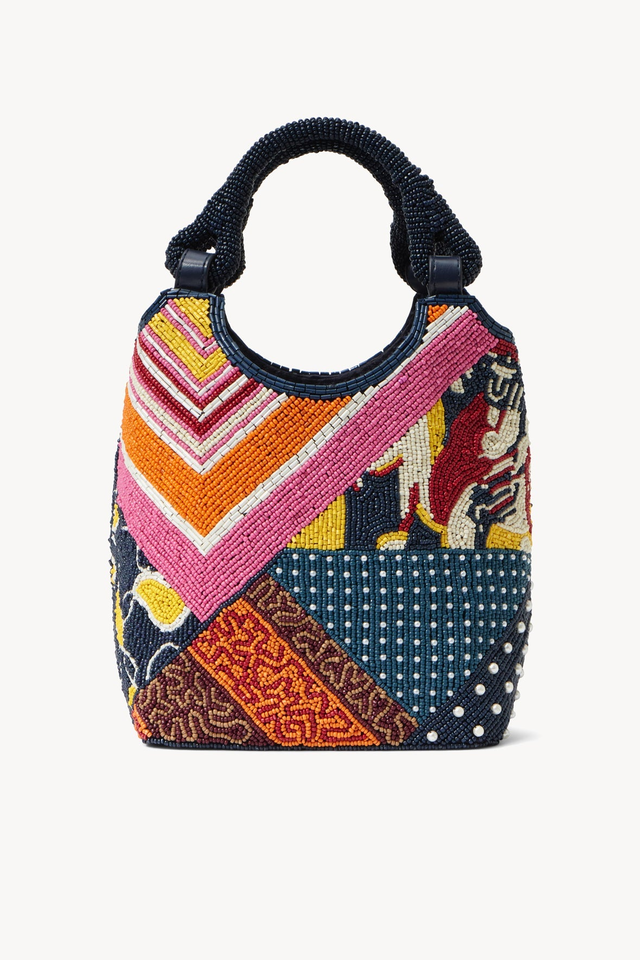 BEADED COTE BAG | PATCHWORK FOULARD