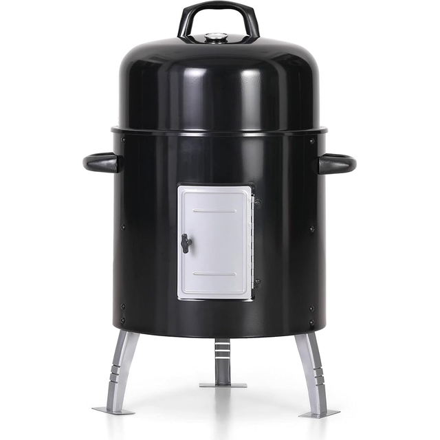 Captiva Designs 2-In-1 Vertical Charcoal Smoker & Grill with Built-in Thermometer