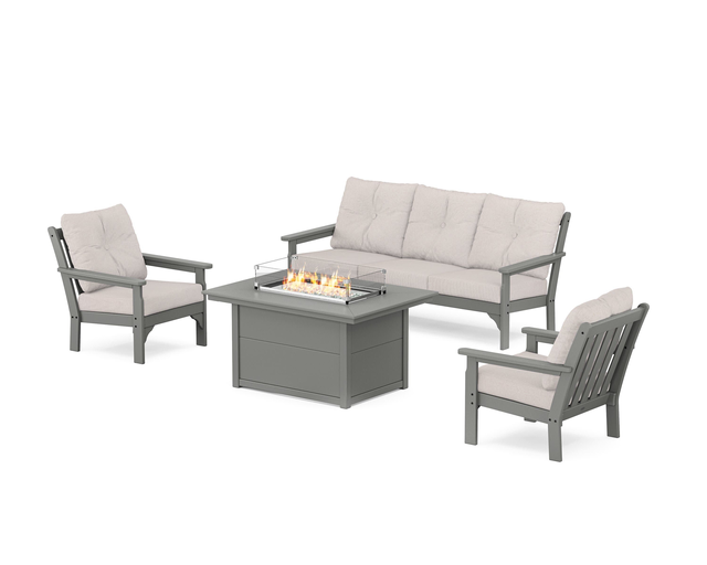 Vineyard Deep Seating Fire Pit Table Set