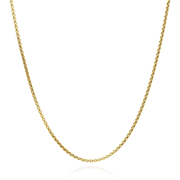 14K Yellow Gold 1.7mm Round Box Chain (Solid Links) 16"-24"