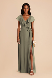 Jackson Chiffon Dress - Thyme