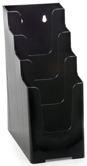 4-Tiered Brochure Holder, 4"w, Wall or Tabletop - Black