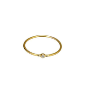 Simple Gold Clear Cz Ring