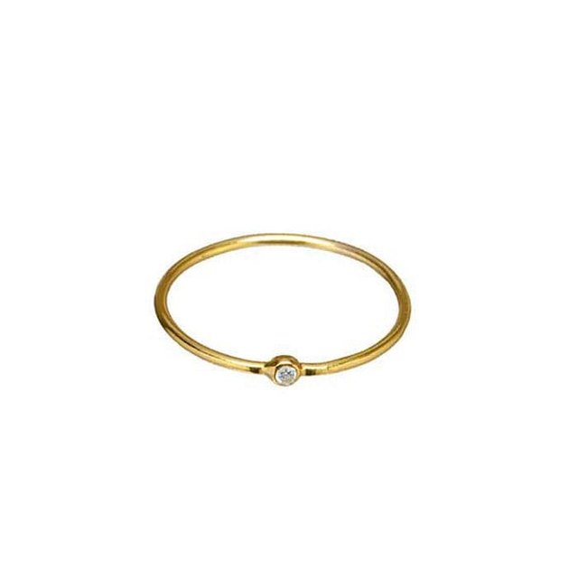Simple Gold Clear Cz Ring
