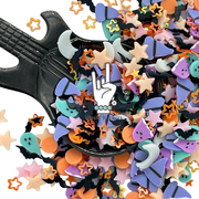 Halloween Ghost Witch Hat Moon Stars Polymer Clay Pieces