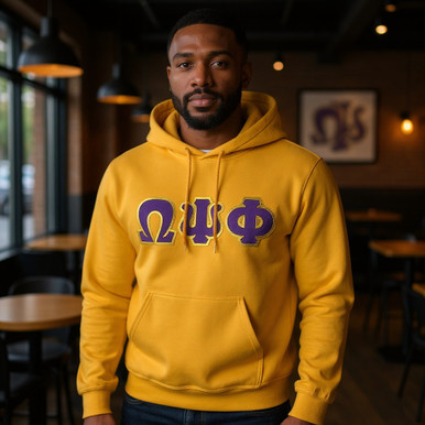 DISCOUNT Omega Psi Phi Lettered Hooded Sweatshirt - Best Value