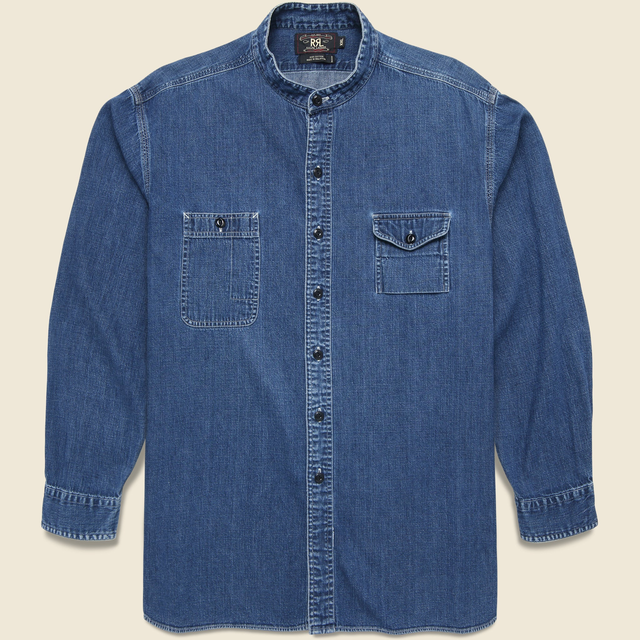 Vintage RRL Band Collar Work Shirt
